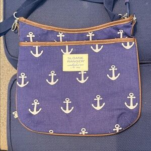 Sloane Ranger Navy Anchor Crossbody Bag